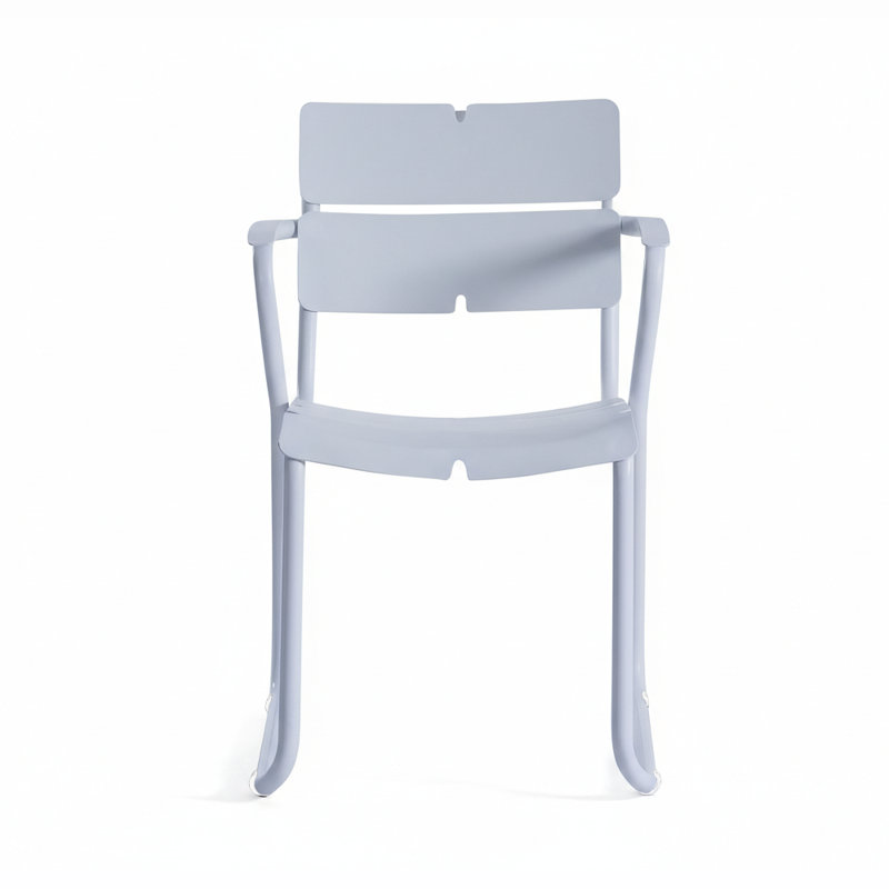 Chaise de patio empilable Corail, Bleu pastel