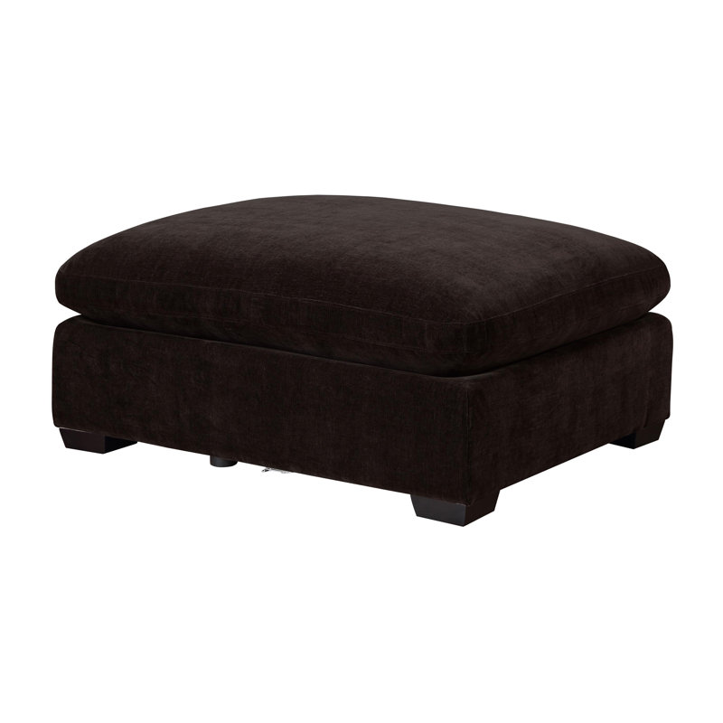 Repose-pieds rectangulaire rembourré, Chocolat