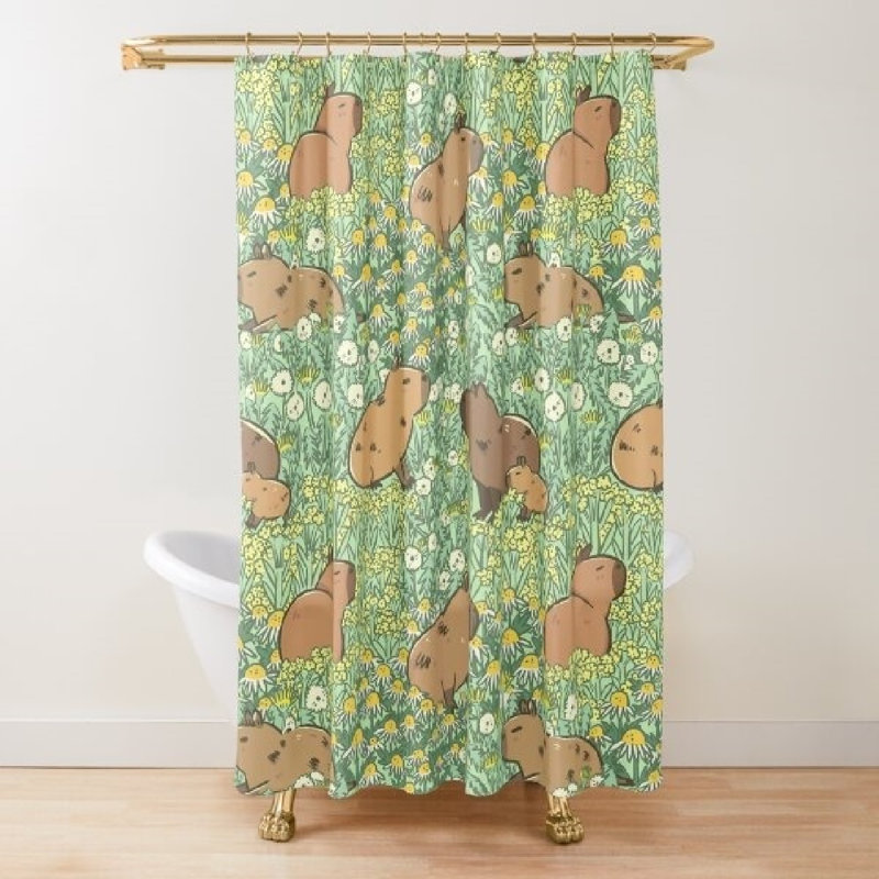 Rideaux de douche Capybara Meadow, 71 x 71