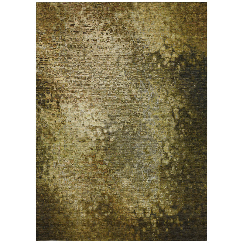 Tapis intérieur lavable antidérapant 9 pi x 12 pi brun