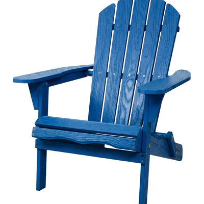 Solid Wood Chair With Folding Feature, Grain, Navy Blue, Suitable For Backyard And Deck Lounge Comfortable Seat, Half Pre - Assembled, Outdoor Retreat
