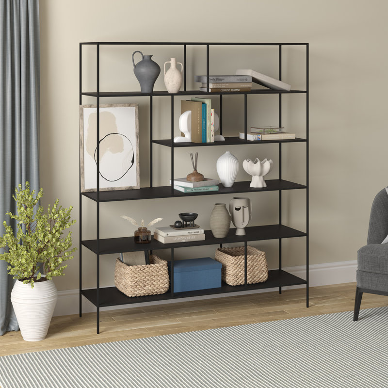 Whitmore 72" Tall Rectangular Bookcase in Blackened Bronze