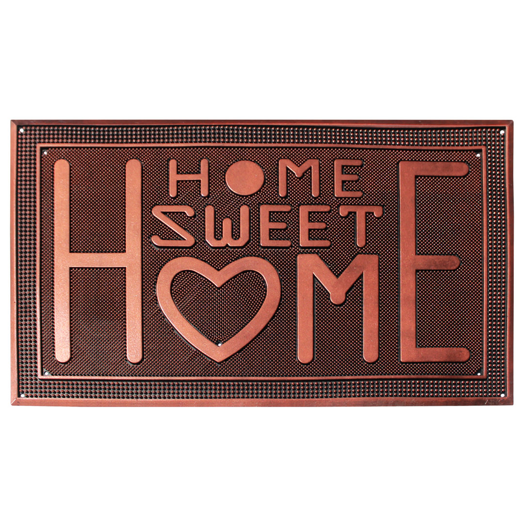 Isebella Sweet Home Rubber Pin Mat Heavy Duty 39 in. x 24 in. Non-Slip Door Mat Red Barrel Studio®
