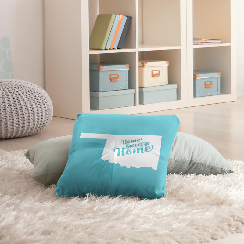 Coussin Sweet Home, 30 po x 30 po, Bleu sarcelle, Tulsa
