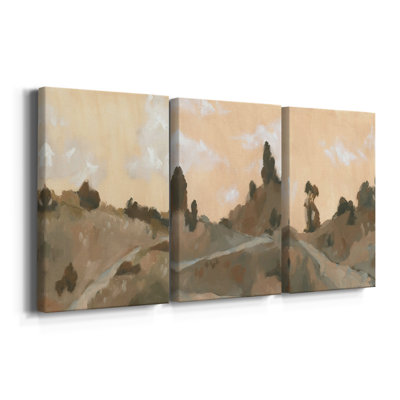 Hillside Walking Path IV  -Custom Wrapped Gallery Canvas - 3 Pieces