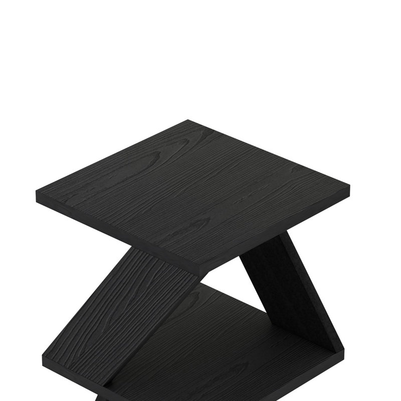 Modern Side Table with Wall-Mount Option, 100% Melamine Coated Particle Board, Multiple Shelves for Storage, & Functional Design for Any Room