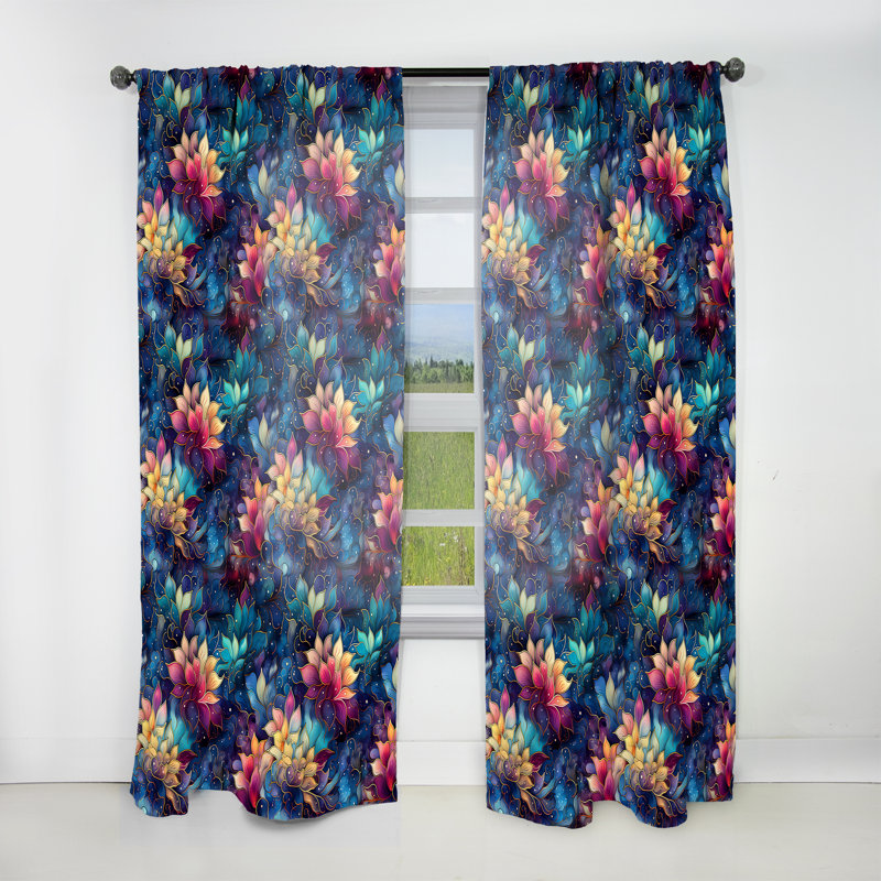 Motif marocain Boho Motif I - Rideau floral - Rideau floral obscurcissant - 1 panneau, L 52 po x L 90 po