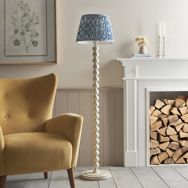 Higgledy 153.2cm Traditional Floor Lamp, Blue/White, White