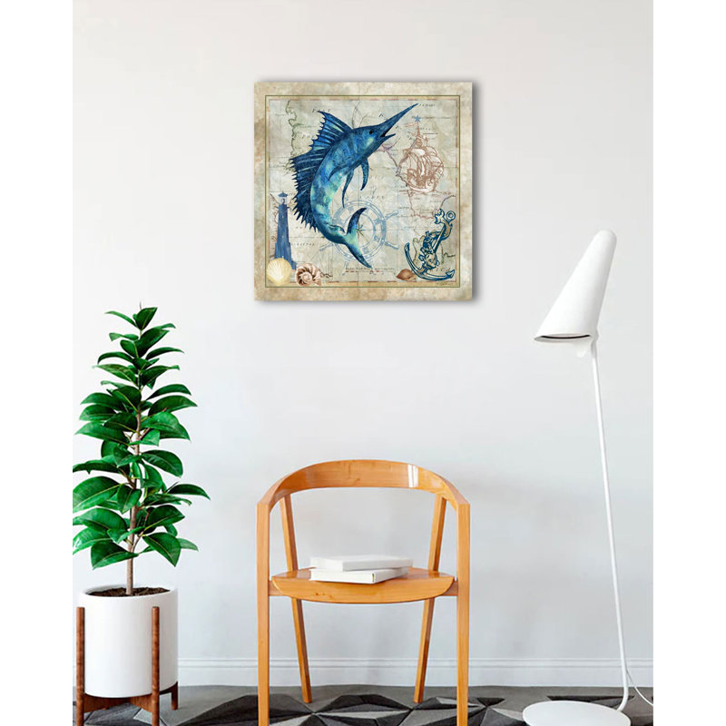 " Swordfish " by Jill Meyer, 24" H x 24" W x 1.5" D