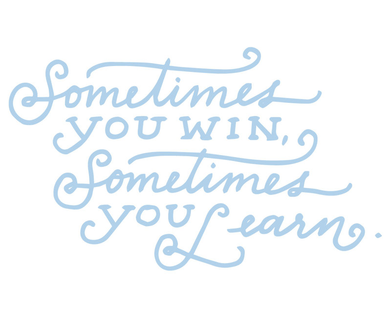 Décalcomanie murale parfois citation "win, H 13 po x l 21 po x P 0,01 po, Bleu poudré
