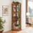 Corner Lighted Curio Cabinet With Adjustable Shelves And Anti-Toppling Device For Safe And Elegant Display-1265691210