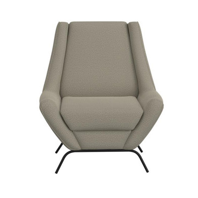 Tyna Accent Armchair, 2 Bolster Pillows, Black, Almond Gray Polyester