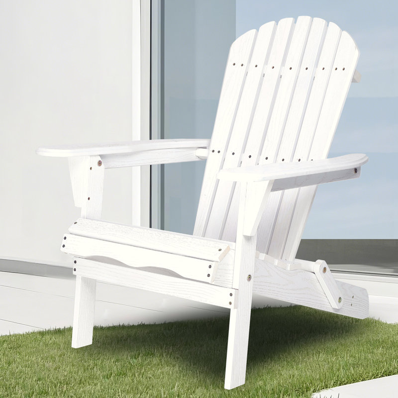 Ensemble de 2 chaises longues en bois de cèdre massif avec grain de bois, Blanc