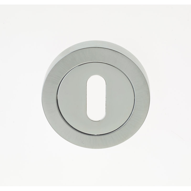 Quadrello Standard Escutcheon Door Accessory, Polished Chrome/Satin Chrome