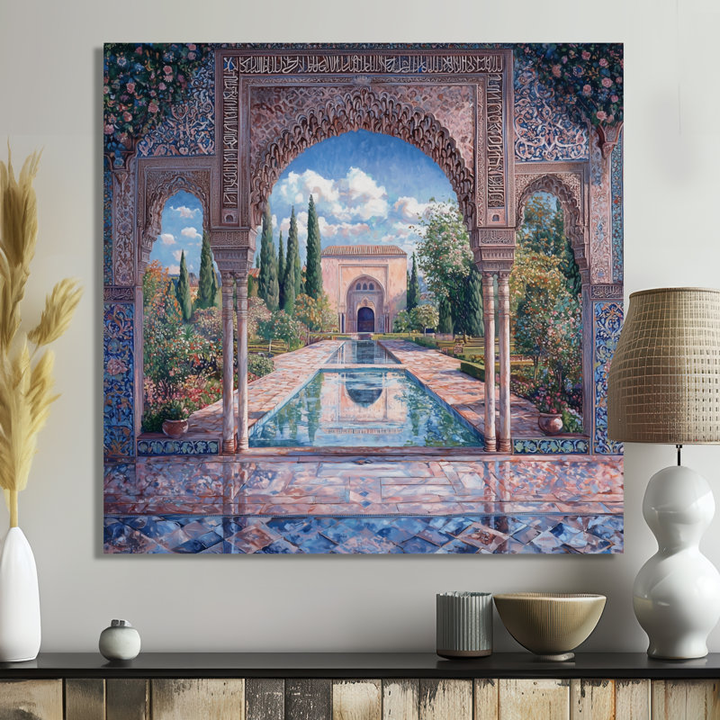 Été, Alhambra, rêves, Grenade, Espagne II - paysages, impression sur métal, H 16 po x l 16 po x P 0,84 po