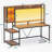 Gaming Desk With Led Lights & Power Outlets, Computer Desk With Hutch, Home Office Desk With Monitor Stand, Display Cabinet, Hooks & Cpu Stand-997699713