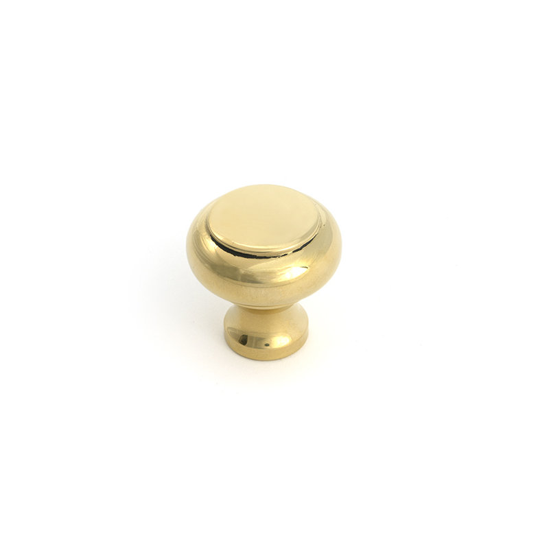 Regency Cabinet Knob, Polished Brass, 1.18" Knob Diameter
