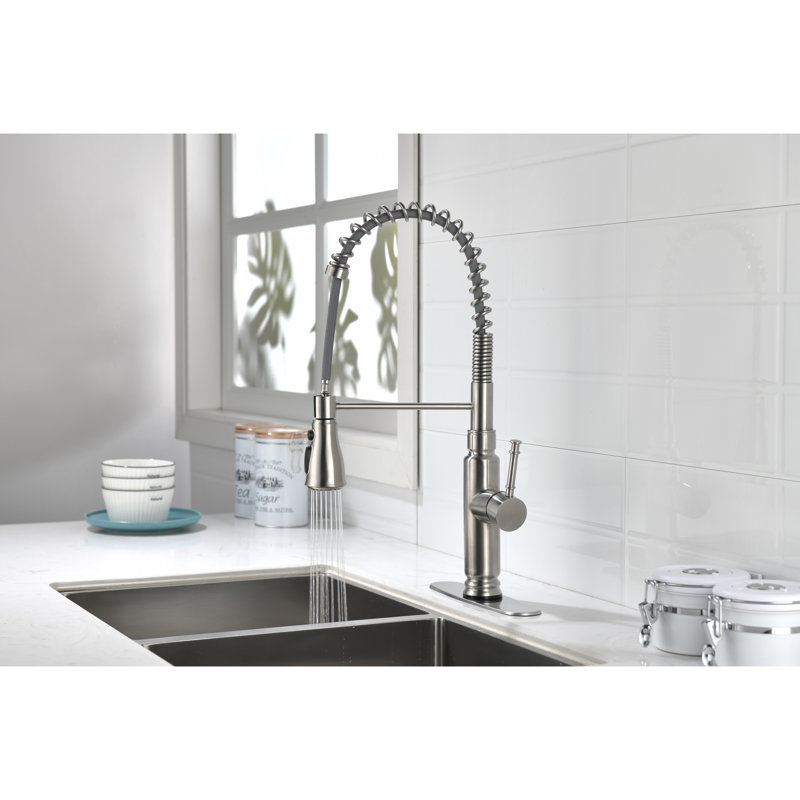 Robinet de cuisine tactile avec douchette rétractable en noir mat, acier inoxydable, bec rotatif à 360 degrés pour un nettoyage complet de l'évier, résistance à la corrosion et à la rouille, eau simple