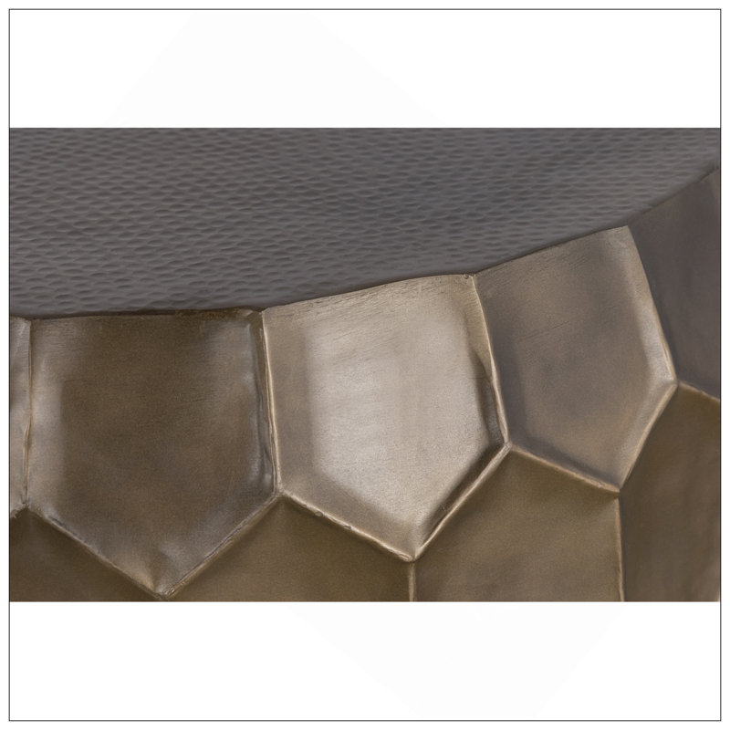 Table basse moderne et contemporaine en aluminium 32 po, Doré