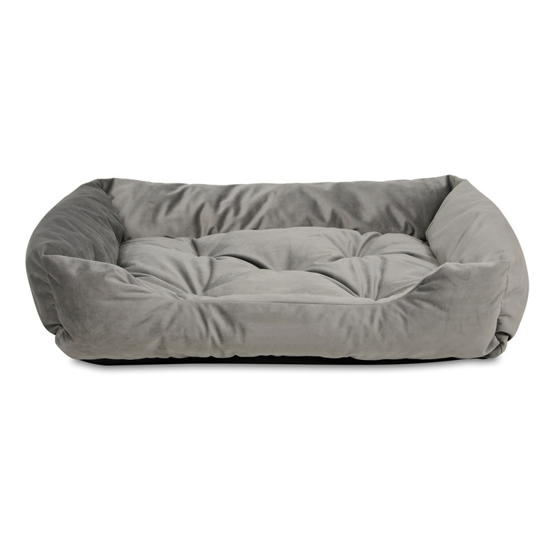 Terrill Velour Pet Bed, Grey