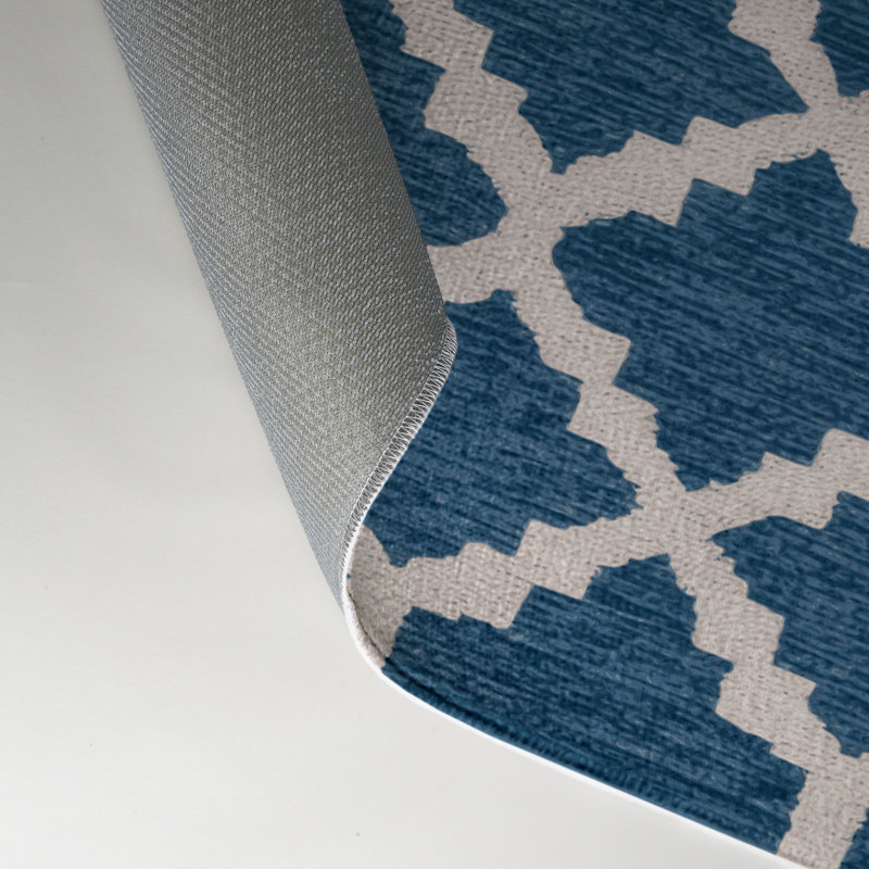 Tapis bleu intérieur et extérieur Trellis, Rectangle 9 pi x 12 pi