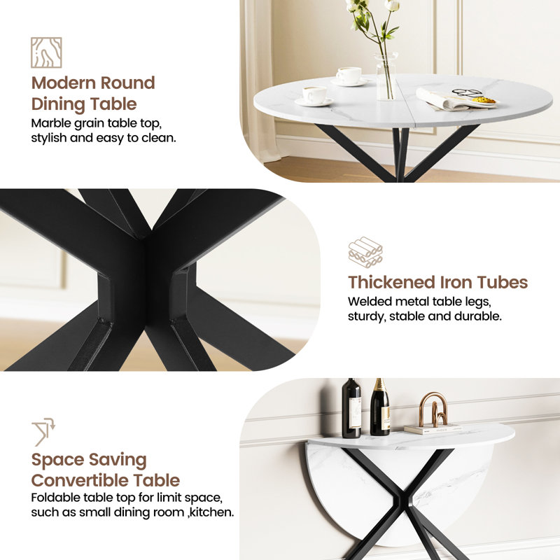 4 - Person Dining Set, White, Black
