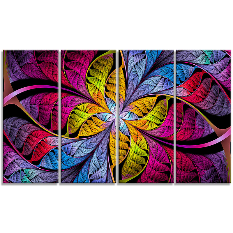 « rose jaune fractal », impression sur toile, impression sur toile