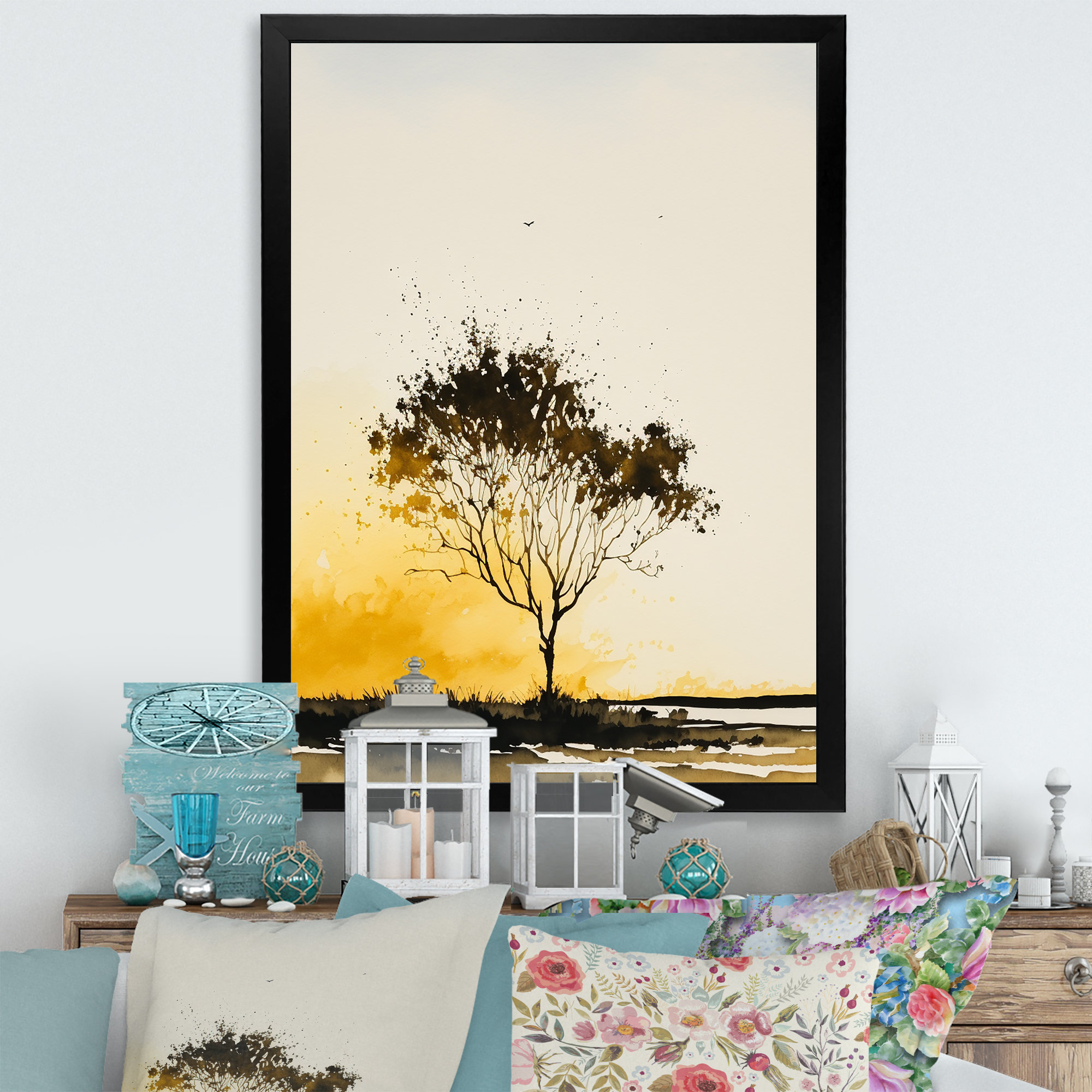Winston Porter Tree In The Countryside At Sunset I - Print on Canvas ...