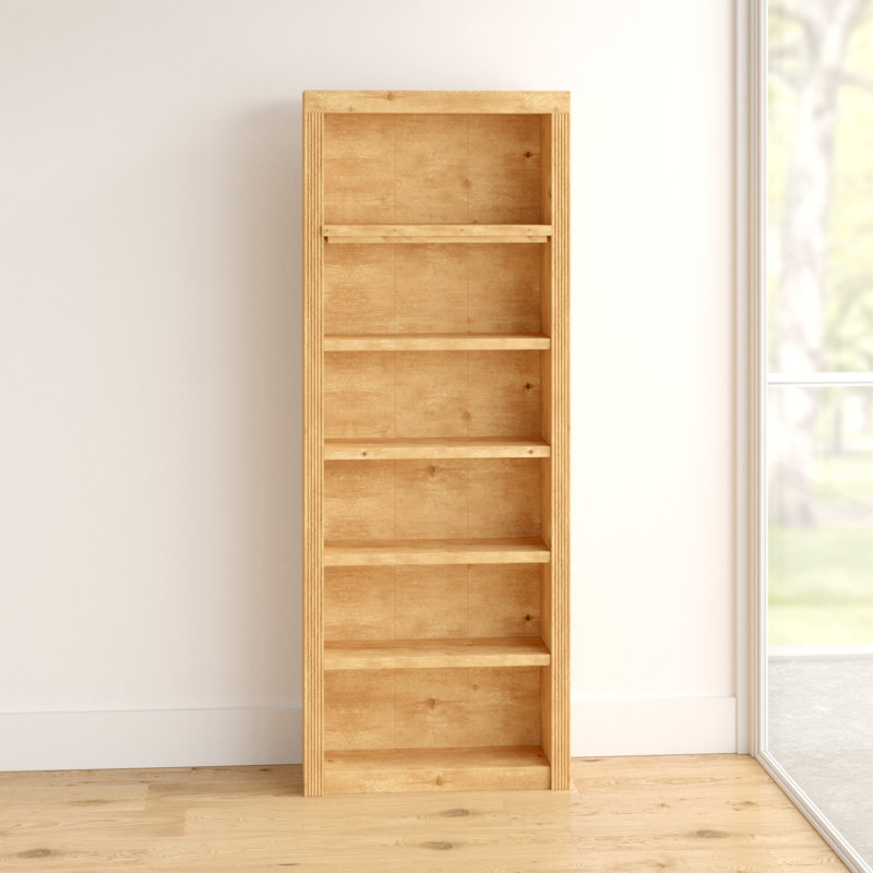 Elona 213cm H x 81cm W Solid Wood Standard Bookcase, Stain Wax
