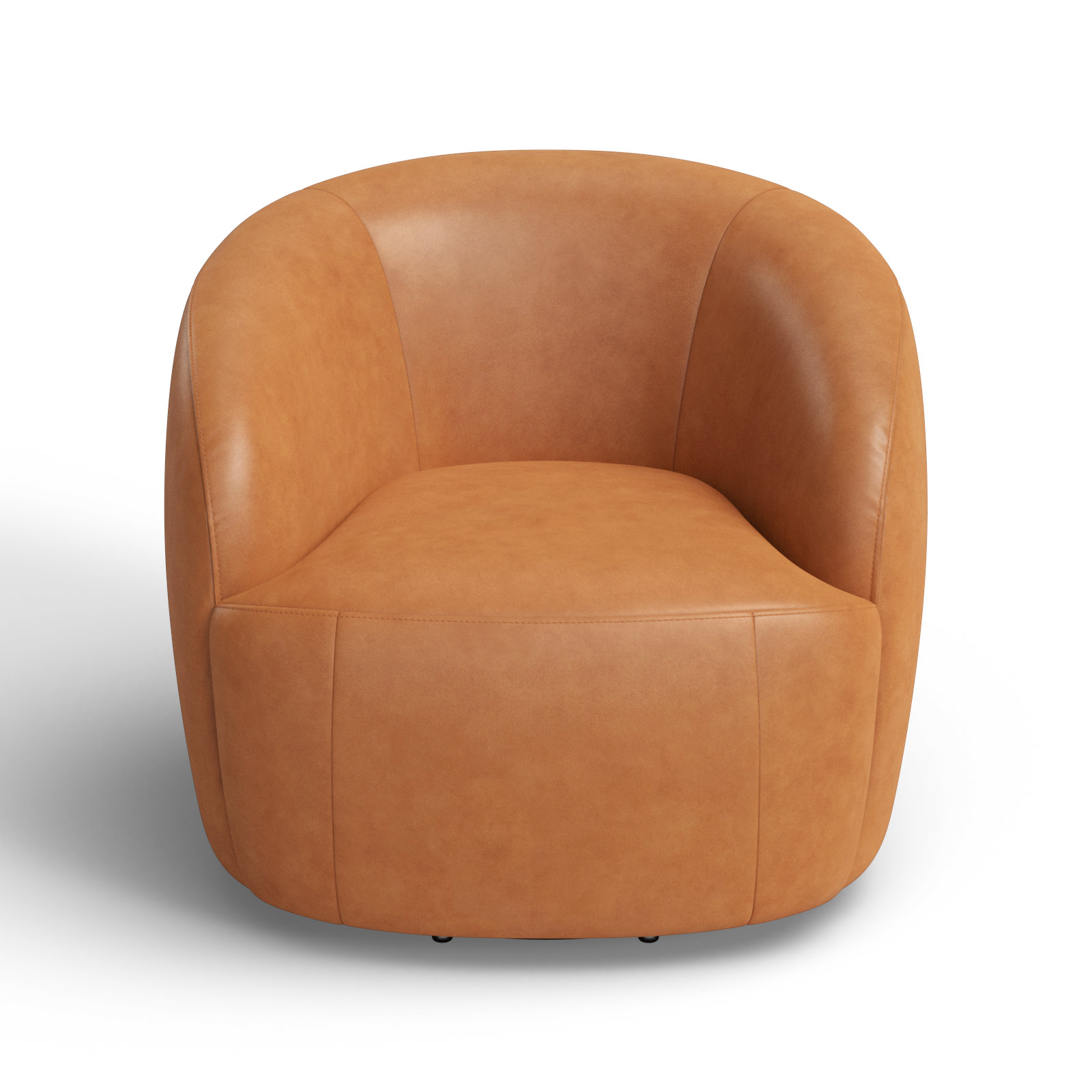 Alma Genuine Leather Swivel Barrel Chair