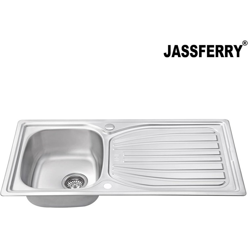 Belfry Kitchen Bell 510mm W Single Bowl Stainless Steel Kitchen Sink with 2 Faucet Holes