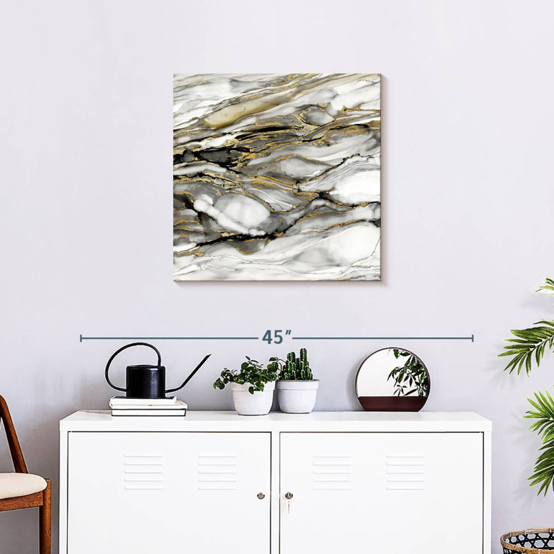 Marbled Gold I, 24" H x 24" W