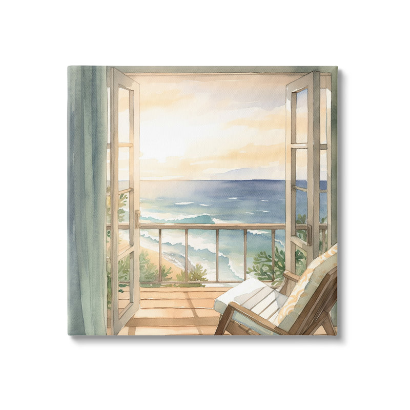 «Ba-023», impression encadrée «Seaside Escape Scenery» sur toile par LSR Design Studio, Giclée encadrée noir minuit
