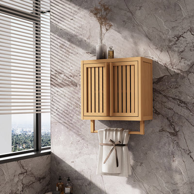 Bathroom Cabinet Wall Mounted  Bamboo Toilet Storage Box
