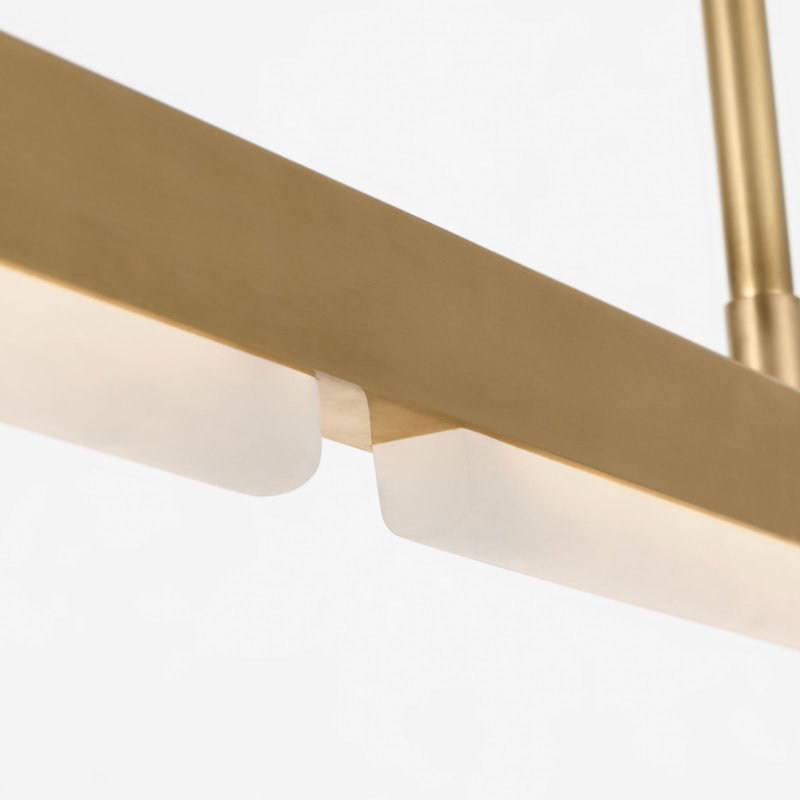 Linea LED Chandelier, Hand Rubbed Antique Brass