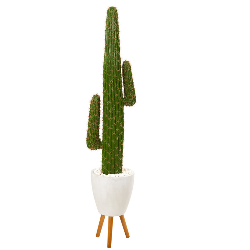 66'' Faux Cactus Plant in Ceramic Planter
