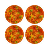 Fallen Leaves Vegan Leather Round Pebble Placemat