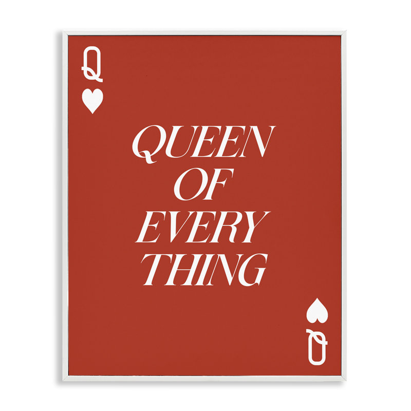 Queen of Everything Card Framed Giclee Art, design by House of Lulu, 30" H x 24" W, Coastal White Framed Giclee