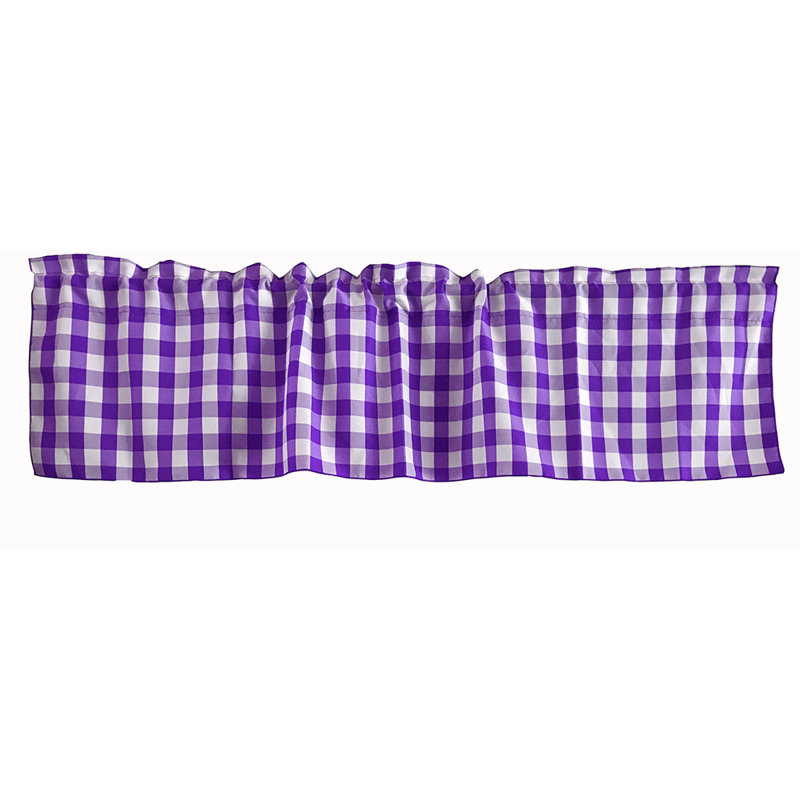 Cantonnière sur mesure l 58 po Haideh Gingham, L 58 po x L 14 po, Mauve