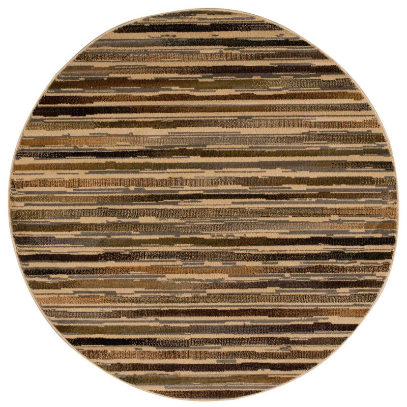 Tapis beige traditionnel Angelita, Rond 5 pi 3 po