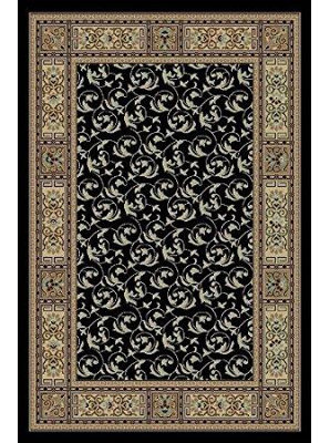 Tapis décoratif intérieur/extérieur noir oriental Laura