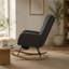 Ensemble de fauteuil berçant et repose-pieds à oreilles en tissu Teddy