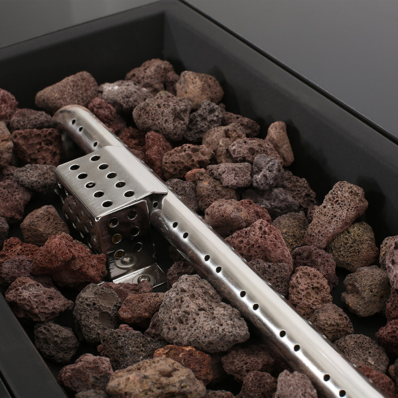 Aprell Rectangle Concrete Propane Smokeless Fire Pit Table with Hidden Fuel Tank