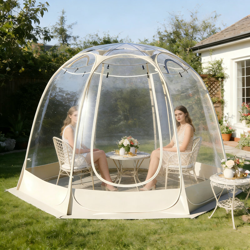 12x12ft Pop Up Clear Bubble Tent for 7-8 People, Weatherproof Outdoor Dome Shelter