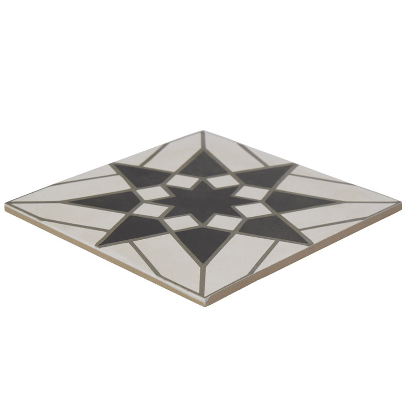 Avila 8" x 8" Porcelain Patterned Wall & Floor Tile, White