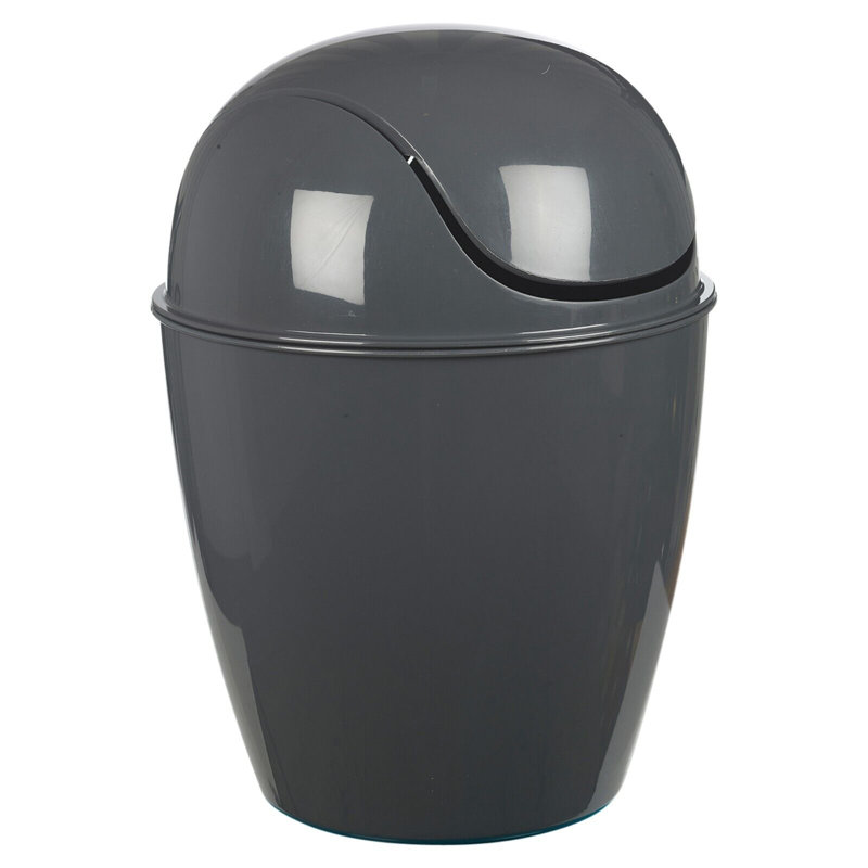 Octayvia Plastic Swing Top Kitchen Trash Can - 1.32L, Grey, 1.32L