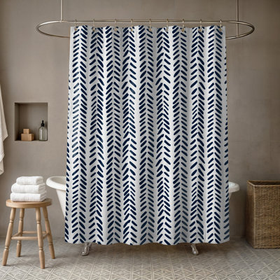 Alline Modern Herringbone Single Shower Curtain