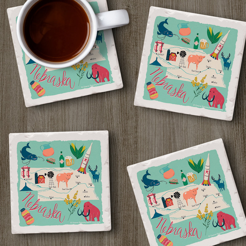 Ensemble de sous-verres 4 pièces Nebraska Home