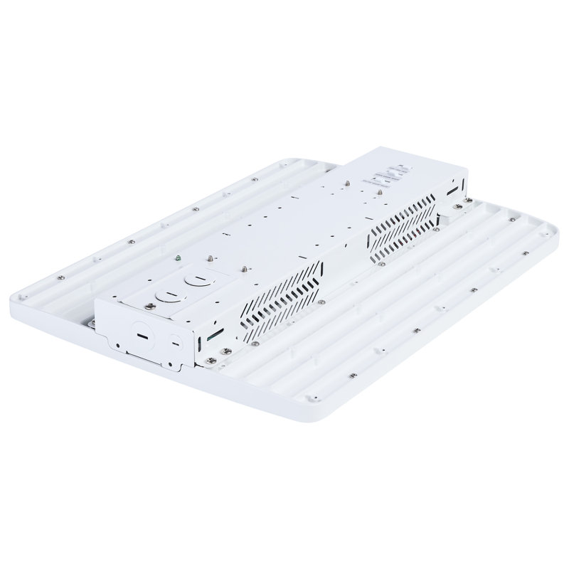 DEL linéaire High Bay 105/90/70 watts sélectionnable 3K / 4K / 5K CCT angle de faisceau sélectionnable finition blanche 120-347 Volt