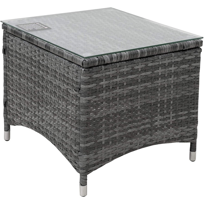 Alessia 2 - Person Patio Dining Set with Rectangular Table , Cushions Included, Grey, Grey
